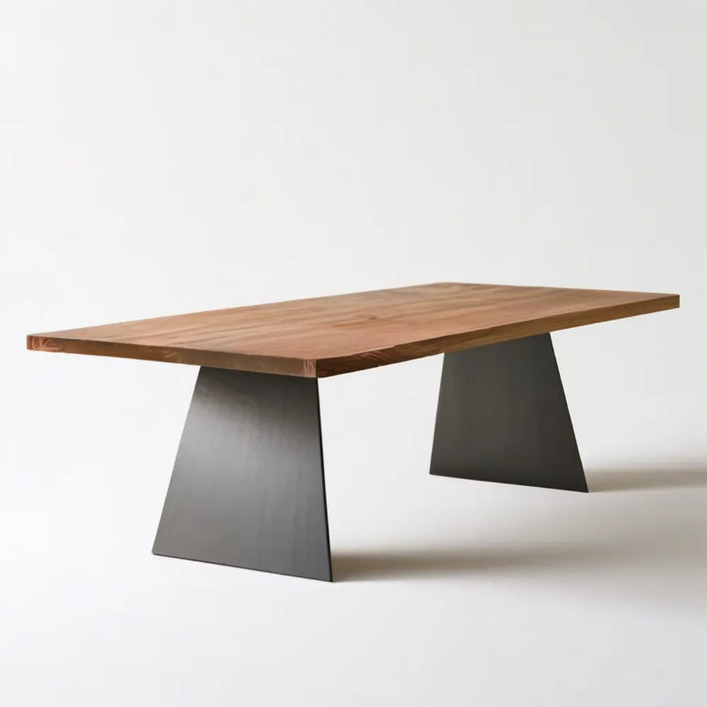 Prostokątny stół do jadalni z litego drewna akacjowego, brązowo-czarny, 180 x 90 x 75 cm