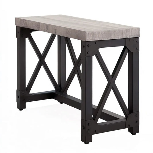 Konsola do przedpokoju szaro-czarna z blatem MDF 100 x 30 x 80 cm